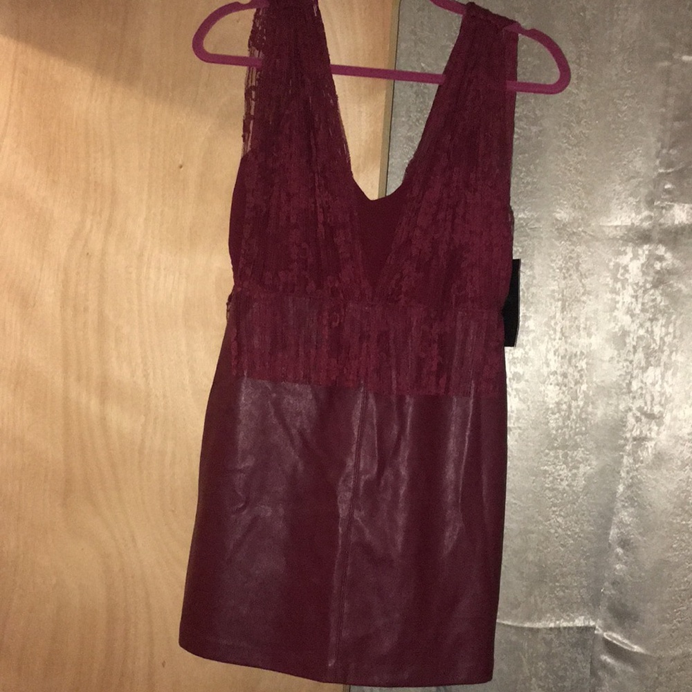 Zara leather low-cut dress